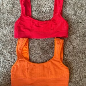 Frankie’s Bikini Tops- Orange, Red- Size Medium
